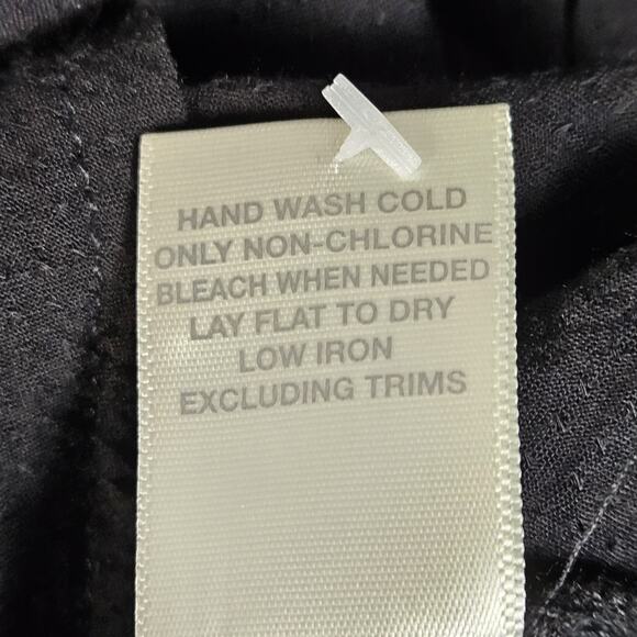 Matty M Long Sleeve Shirt Ruffle Front Button Up Black Semi Sheer Size Large - Picture 6 of 8